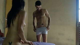 Novinha Lalla Potira dando gostoso isiqendu Betosmoke e Omkhulu Bambu